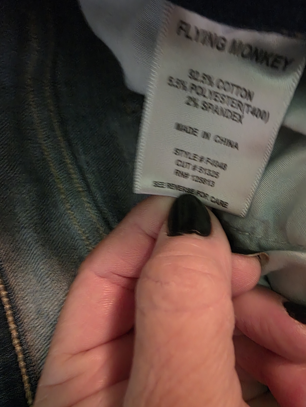 NWOT Flying Monkey Distressed Blue Flare Jeans. New and from a smoke free home. - Picture 6 of 7
